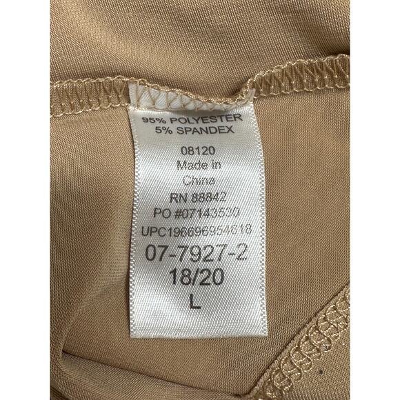 Roamans Top Womens 18 20 Tan Tunic Cold Shoulder Sparkle Embellished Party NYE - Picture 8 of 11